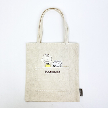 スヌーピー チャーリーブラウン＆スヌーピー ふっくらアップリケミニトートバッグ SNOOPY