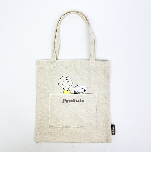 スヌーピー チャーリーブラウン＆スヌーピー ふっくらアップリケミニトートバッグ SNOOPY