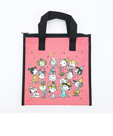 スヌーピー 不織布ランチバッグ ピンク ランチ PEANUTS 75th Anniversary SNOOPY