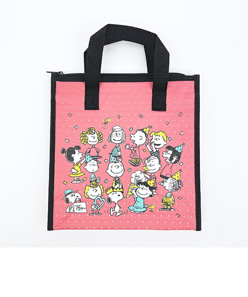 スヌーピー 不織布ランチバッグ ピンク ランチ PEANUTS 75th Anniversary SNOOPY