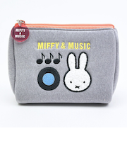 ミッフィー miffy ポーチ (グレー) MIFFY＆MUSICシリーズ