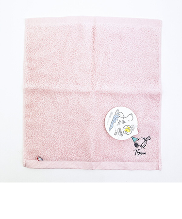 スヌーピー PEANUTS 75th かるわた ウォッシュタオル ピンク 今治 日本製 西川 SNOOPY
