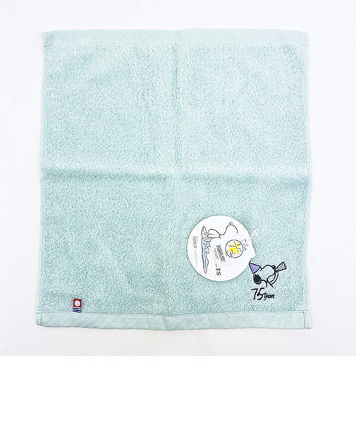 スヌーピー PEANUTS 75th かるわた ウォッシュタオル グリーン 今治 日本製 西川 SNOOPY