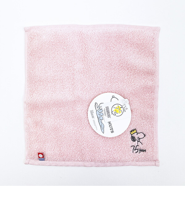 スヌーピー PEANUTS 75th かるわた ミニタオル ピンク ハンカチ 今治 日本製 西川 SNOOPY