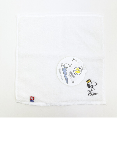 スヌーピー PEANUTS 75th かるわた ミニタオル ホワイト ハンカチ 今治 日本製 西川 SNOOPY