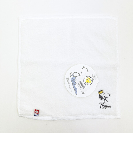 スヌーピー PEANUTS 75th かるわた ミニタオル ホワイト ハンカチ 今治 日本製 西川 SNOOPY