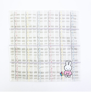 ミッフィー miffy ミニタオル きゃらめる柄 アイボリー ハンカチ 西川