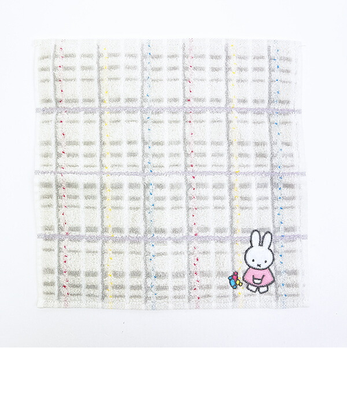 ミッフィー miffy ミニタオル きゃらめる柄 アイボリー ハンカチ 西川