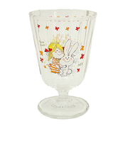 水森亜土 うさぎと女の子 脚付きグラス  コップ 日本製