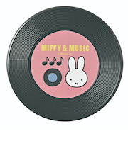 ミッフィー miffy レコード型ミラー (ブラック) 鏡 MIFFY＆MUSICシリーズ