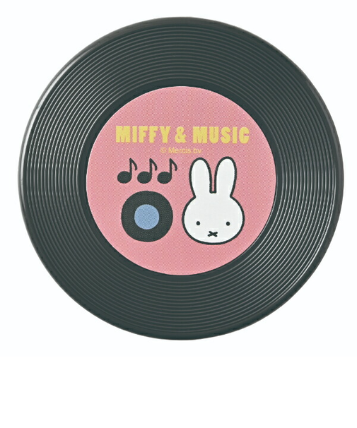 ミッフィー miffy レコード型ミラー (ブラック) 鏡 MIFFY＆MUSICシリーズ