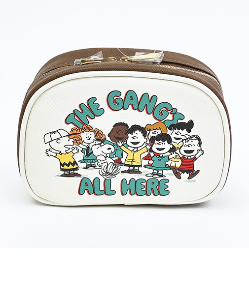 スヌーピー ラウンドポーチ ベージュ PEANUTS 75th SNOOPY