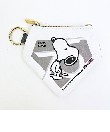 スヌーピー ダイヤモンドポーチ (グレー) PEANUTS 75th SNOOPY