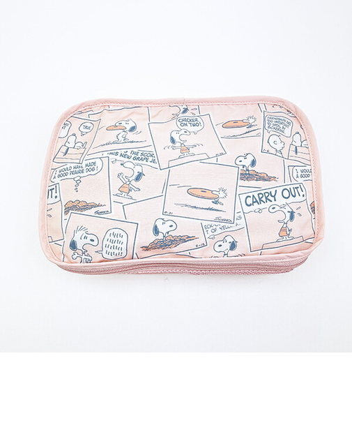 スヌーピー トラベル収納ポーチ(S) (ピンク) コミックトラベルシリーズ SNOOPY