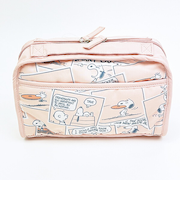 スヌーピー 仕切りポーチ (ピンク) コミックトラベルシリーズ SNOOPY