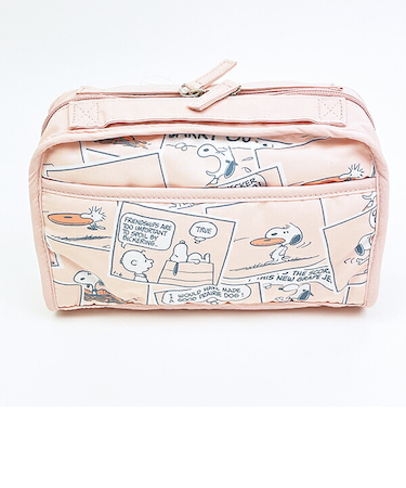 スヌーピー 仕切りポーチ (ピンク) コミックトラベルシリーズ SNOOPY