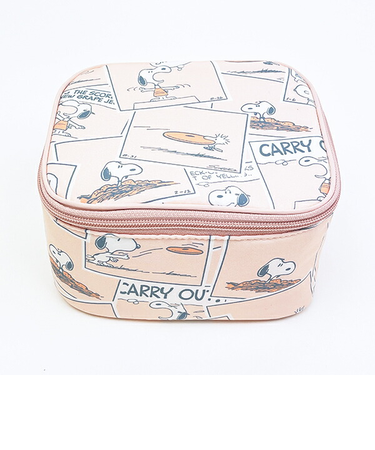 スヌーピー たためるボックスポーチ (ピンク) コミックトラベルシリーズ SNOOPY