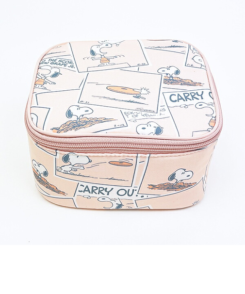 スヌーピー たためるボックスポーチ (ピンク) コミックトラベルシリーズ SNOOPY