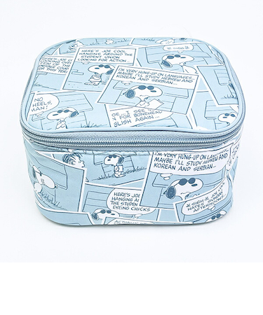 スヌーピー たためるボックスポーチ (ブルー) コミックトラベルシリーズ SNOOPY