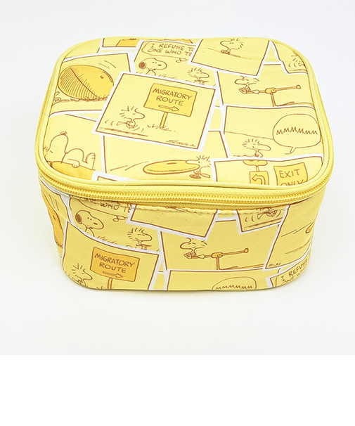 スヌーピー たためるボックスポーチ (イエロー) コミックトラベルシリーズ SNOOPY