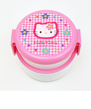 サンリオ ハローキティ 抗菌丸型ランチBOX2段 ランチ カオハナシリーズ 日本製 Sanrio