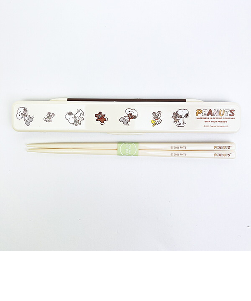 スヌーピー &ベア 音の鳴らない箸・箸箱セット(箸18cm) ランチ 日本製 SNOOPY