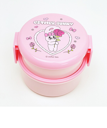 エスターバニー (Esther Bunny) 丸型ランチボックス2段(フォーク付) 日本製