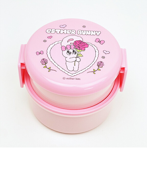エスターバニー (Esther Bunny) 丸型ランチボックス2段(フォーク付) 日本製