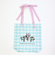 パワーパフガールズ ギンガムチェックトートバッグ サックス パワパフ