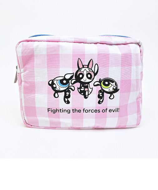 パワーパフガールズ ギンガムチェックポーチ ピンク パワパフ