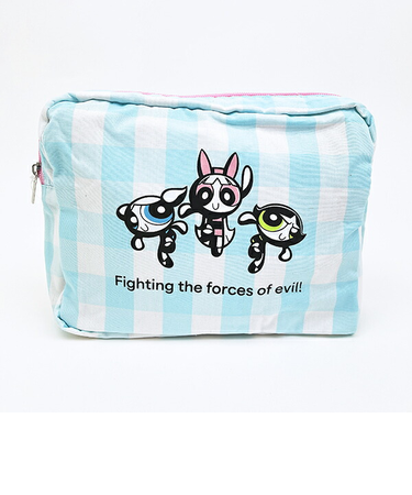 パワーパフガールズ ギンガムチェックポーチ サックス パワパフ