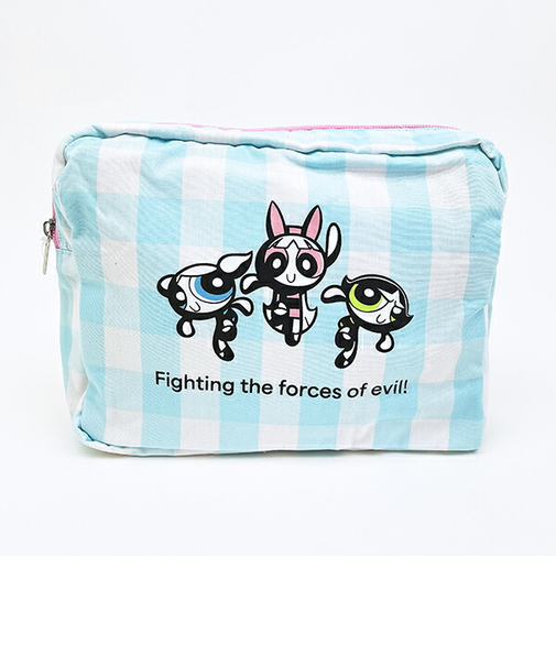 パワーパフガールズ ギンガムチェックポーチ サックス パワパフ