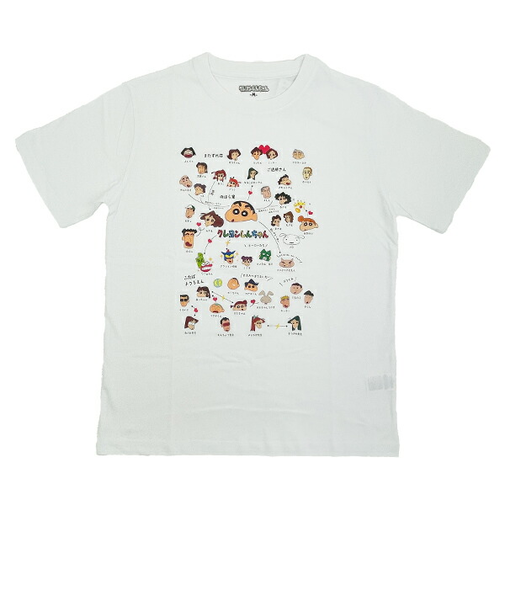クレヨンしんちゃん 相関図 Tシャツ Mサイズ (ホワイト) アパレル