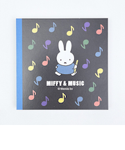 ミッフィー miffy スクエアメモ (ブラック) 文具 日本製 MIFFY&MUSICシリーズ