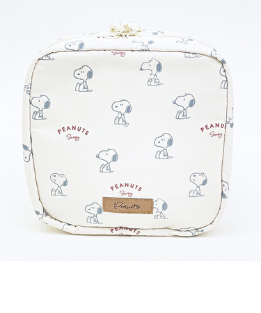 スヌーピー たっぷりメイクポーチ アイボリー Dusky paletteシリーズ SNOOPY