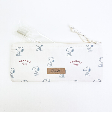 スヌーピー 歯ブラシポーチ アイボリー トラベル Dusky paletteシリーズ SNOOPY