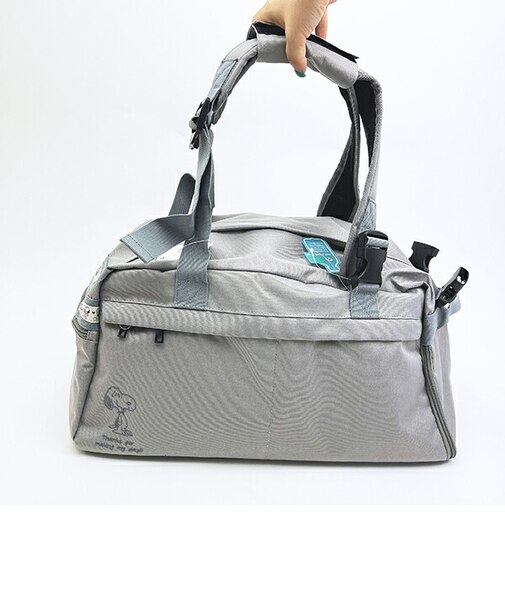 スヌーピー ボストンリュック (ライトグレー) バッグ トラベル SNOOPY