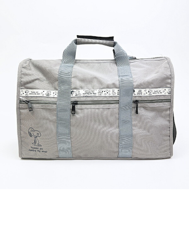 スヌーピー ボストンバッグ (ライトグレー) トラベル SNOOPY