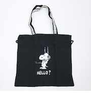 スヌーピー 巾着トートバッグ (ブラック) トラベル SNOOPY