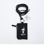 スヌーピー キーパスケース付きスマホショルダー (ブラック) トラベル SNOOPY