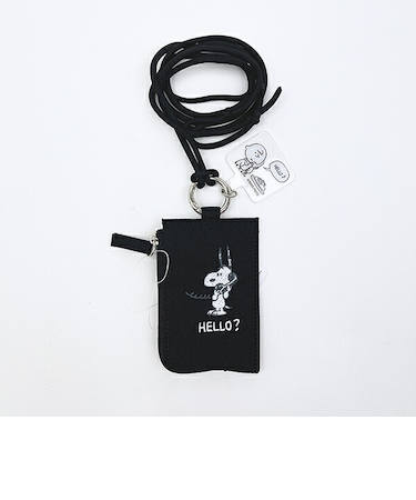 スヌーピー キーパスケース付きスマホショルダー (ブラック) トラベル SNOOPY
