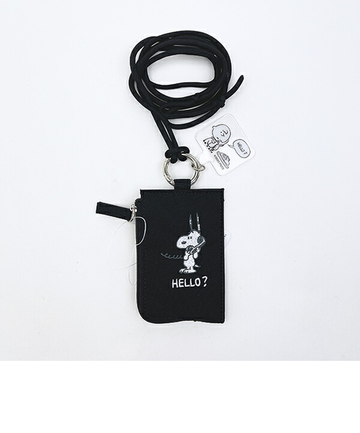 スヌーピー キーパスケース付きスマホショルダー (ブラック) トラベル SNOOPY