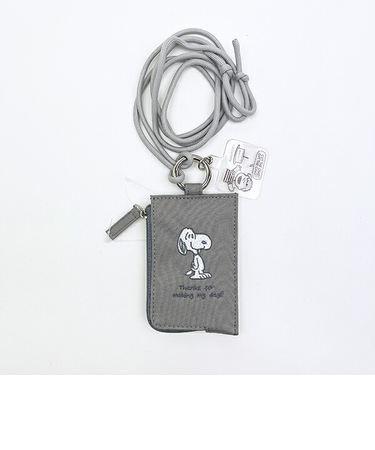 スヌーピー キーパスケース付きスマホショルダー (ライトグレー) トラベル SNOOPY