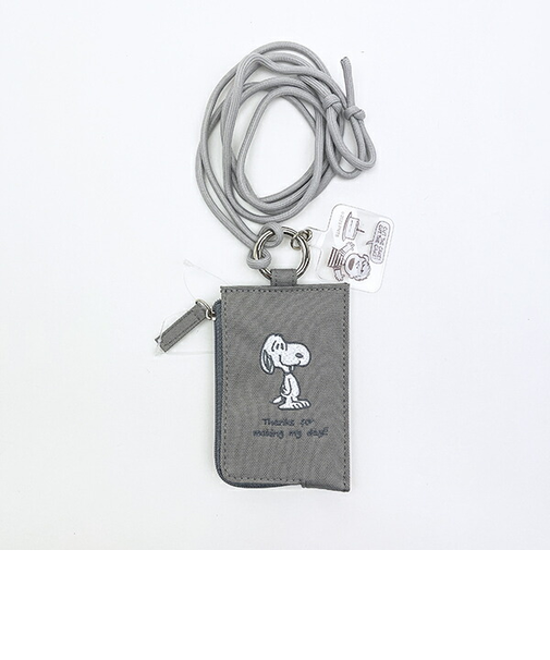 スヌーピー キーパスケース付きスマホショルダー (ライトグレー) トラベル SNOOPY