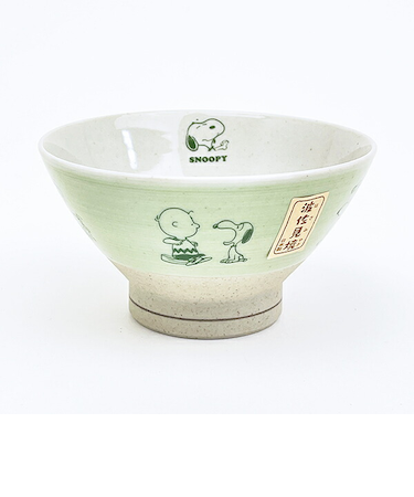 スヌーピー 波佐見焼 茶碗  浅緑色 食器 日本製 SNOOPY