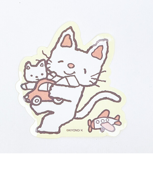 ノンタン ぱっぱらぱなし ダイカットステッカー イエロー eHONTOMO