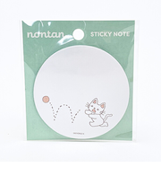 ノンタン ボールまてまてまて 丸型付箋 ライトブルー 文具 eHONTOMO