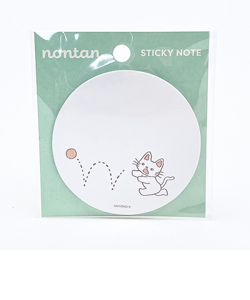 ノンタン ボールまてまてまて 丸型付箋 ライトブルー 文具 eHONTOMO