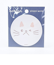 ノンタン ボールまてまてまて 丸型付箋  ブルー 文具 eHONTOMO