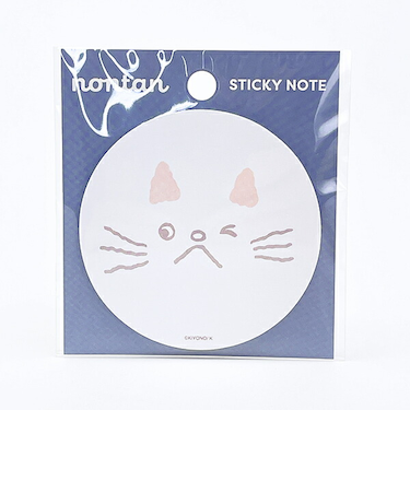 ノンタン ボールまてまてまて 丸型付箋  ブルー 文具 eHONTOMO